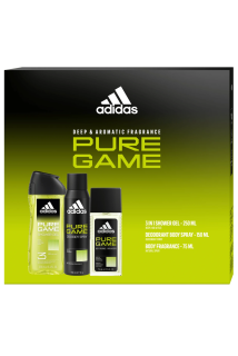 Adidas dárková kazeta Pure Game (DNS 75ml + deodorant 150ml + sprch. gel 250 ml)