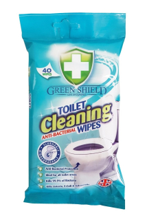 Green Shield čistící antibakteriální ubrousky na WC 40 ks Toilet Cleaning 