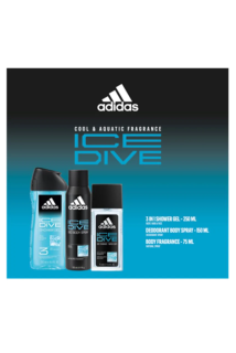 Adidas dárková kazeta Ice Dive (DNS 75 ml + deodorant 150 ml + sprch.gel 250 ml)