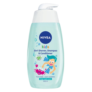 Nivea kids sprchový gel + šampon 500 ml Apple 3v1