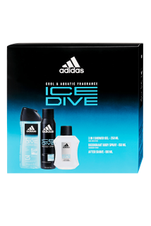 Adidas dárková kazeta Ice Dive (VPH 100ml + deodorant 150ml + sprch. gel 250 ml)