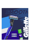 Gillette dárková kazeta Smooth (strojek Mach3 + 3 hlavice + gel na holení 75 ml)