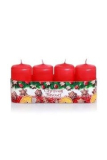 Bartek vánoční svíčky 4 ks červené 7 cm - Christmas Flavours