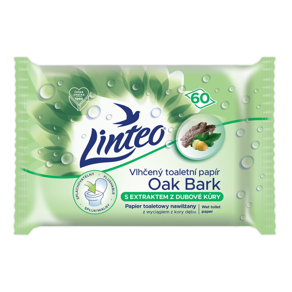 Linteo vlhčený toaletní papír 60 ks s dubovou kůrou