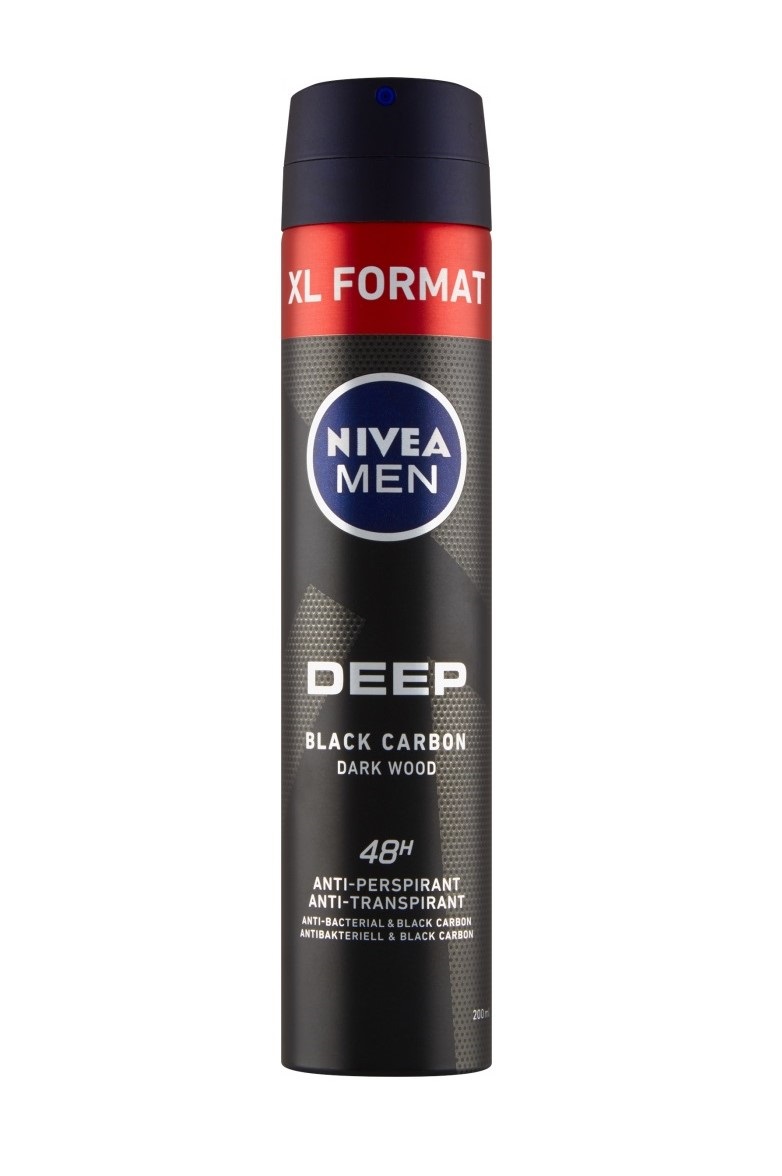 Nivea Men deodorant anti-perspirant 200 ml Deep Black Carbon Dark Wood XL