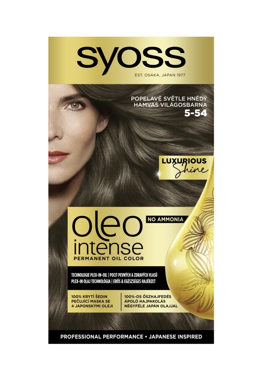 Syoss barva na vlasy Oleo Intense 5-54 Popelavě Světle Hnědý