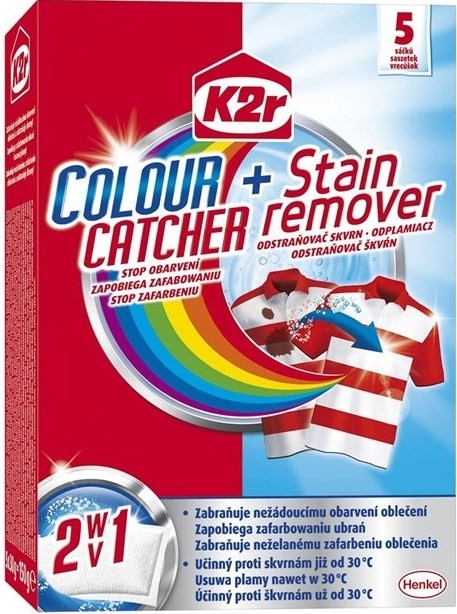 K2r Colour Catcher + Stain remover - stop obarvení + odstraňovač skvrn 5 ks