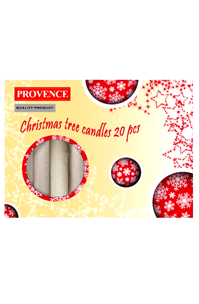 Provence vánoční stromkové svíčky 20 ks bílé