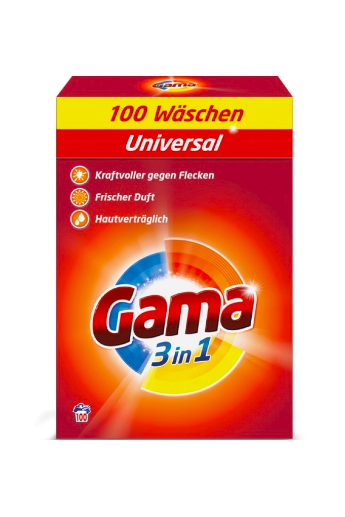 Gama prací prášek 100 dávek 3v1 Universal 6 kg