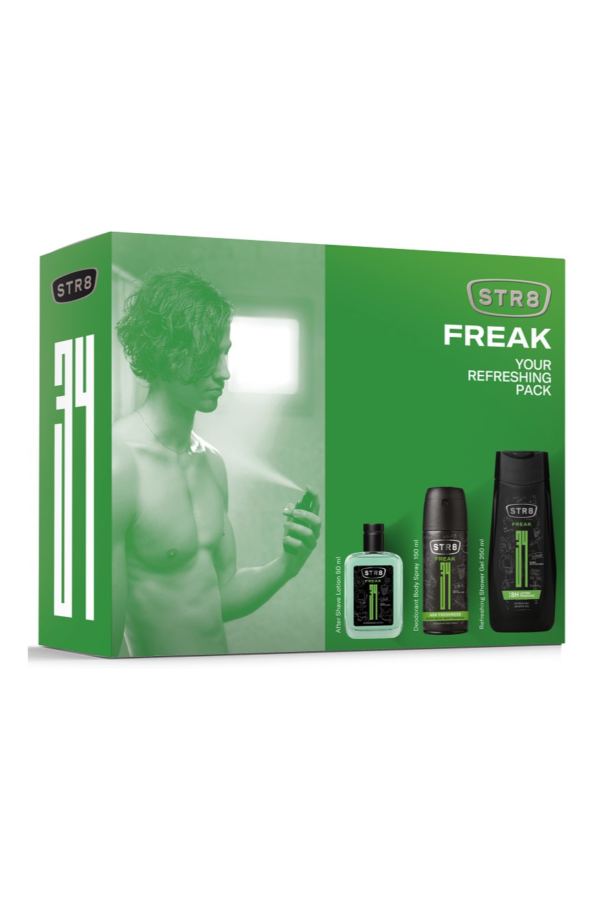 STR8 dárková kazeta Freak (VPH 50 ml + deospray 150 ml + sprchový gel 250 ml)