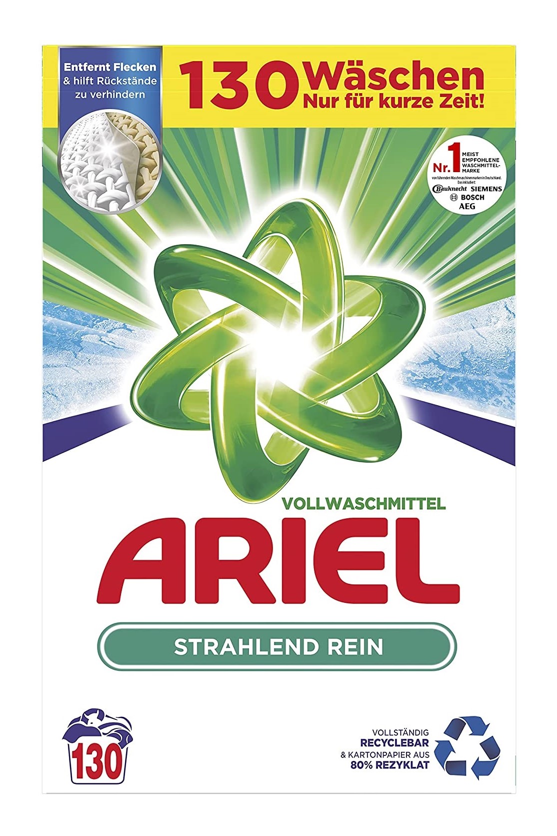 Ariel prací prášek 130 dávek Universal Strahlend Rein 8,45 kg