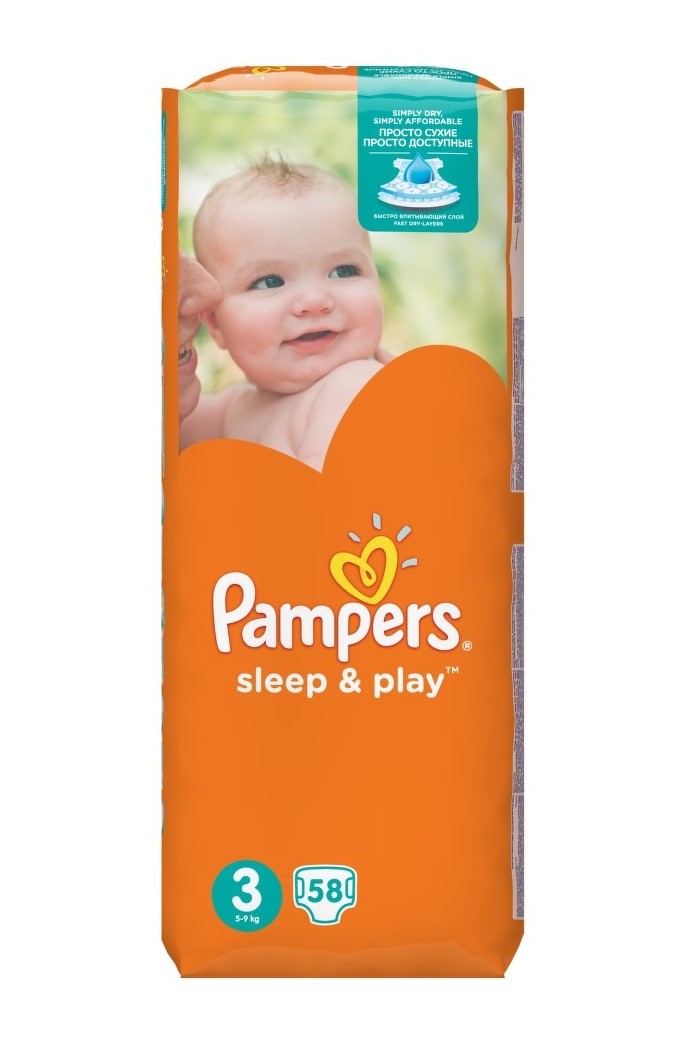 Pampers plenky Sleep & Play 3 midi 5-9 kg 58 ks