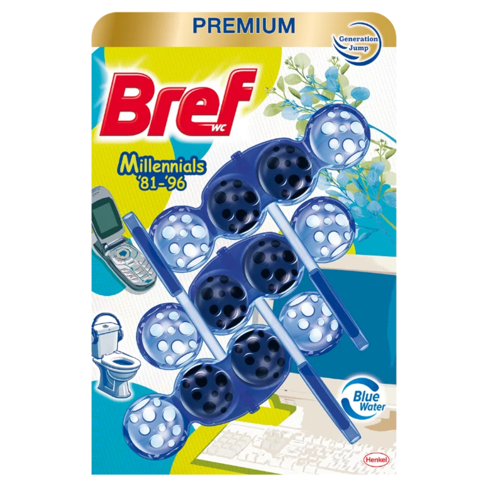 Bref WC blok Color Aktiv 3 ks (3x50g) Millennials