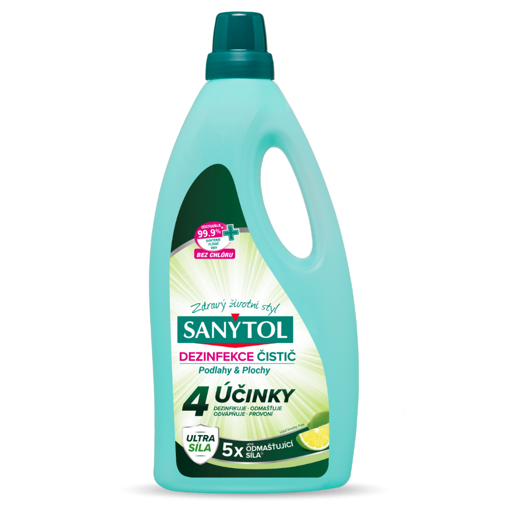 Sanytol čistič na podlahy a plochy 1 l Limetka 4 Účinky