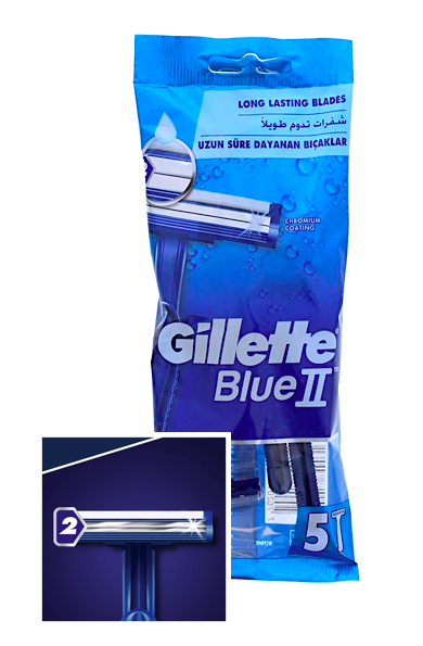 Gillette jednorázové holicí strojky Blue2 Chromium 5 ks