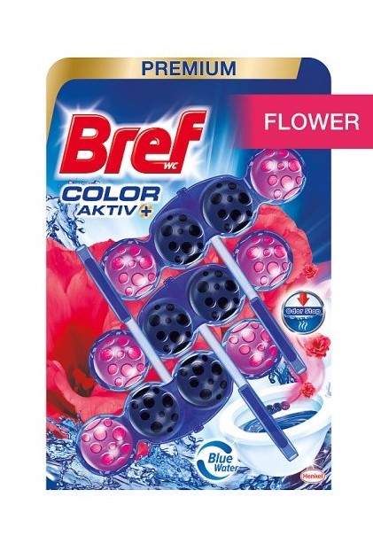Bref WC blok Color Aktiv 3 ks (3x50g) Fresh Flowers