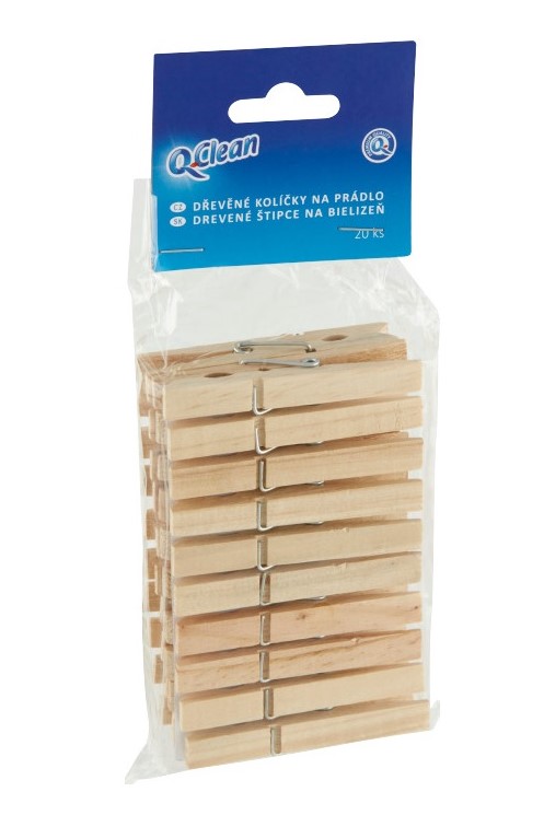 Q-Clean dřevěné kolíčky na prádlo 20 ks