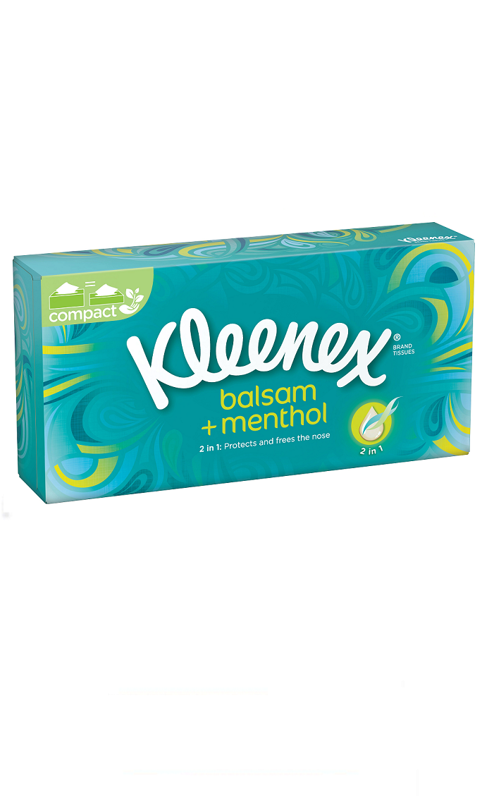 Kleenex papírové kapesníky BOX 72 ks 3-vrstvé Balsam + Menthol