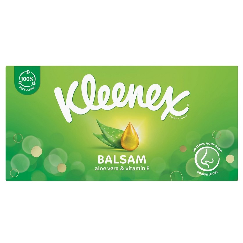 Kleenex papírové kapesníky BOX 64 ks 3-vrstvé Balsam