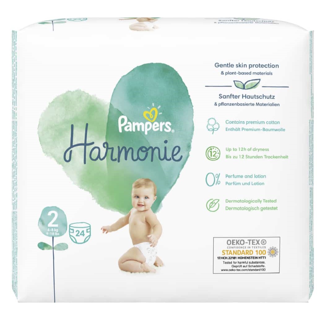 Pampers plenky Harmonie 2 mini 4-8 kg 24 ks
