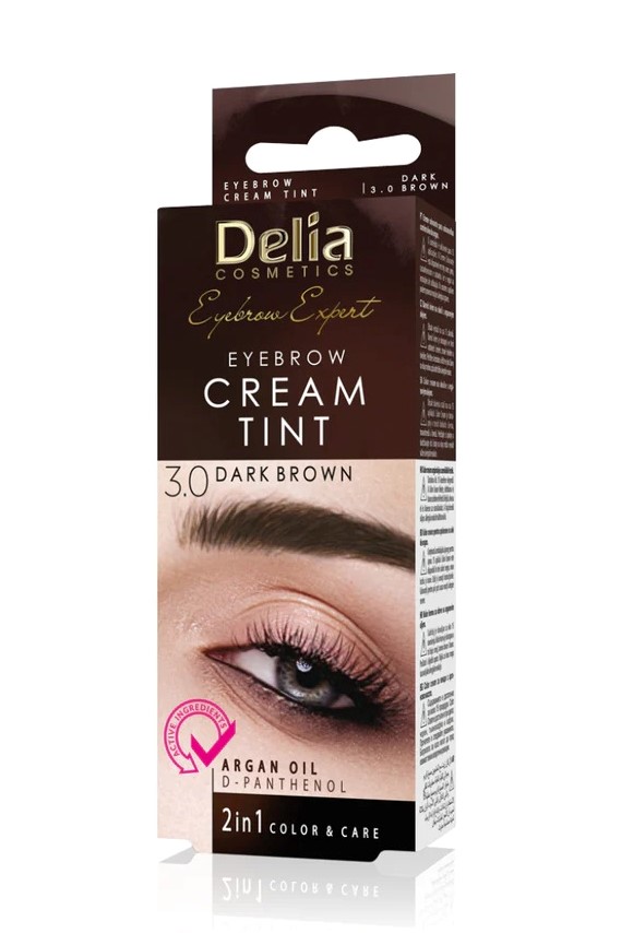 Delia Color Cream barva na obočí a řasy tmavě hnědá 30 ml