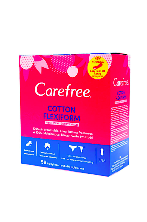 Carefree slipové vložky 56 ks Cotton Flexiform