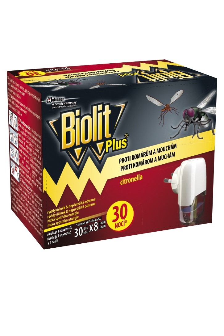 Biolit Plus elektrický odpařovač proti komárům a mouchám 30 nocí + náplň 31 ml