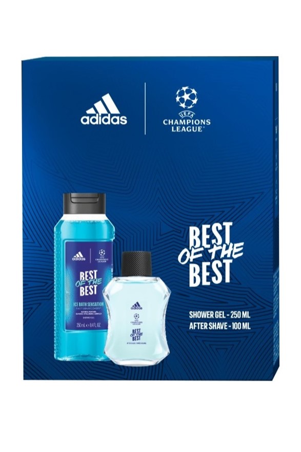 Adidas dárková kazeta UEFA Best of the Best (VPH 100 ml + sprchový gel 250 ml)