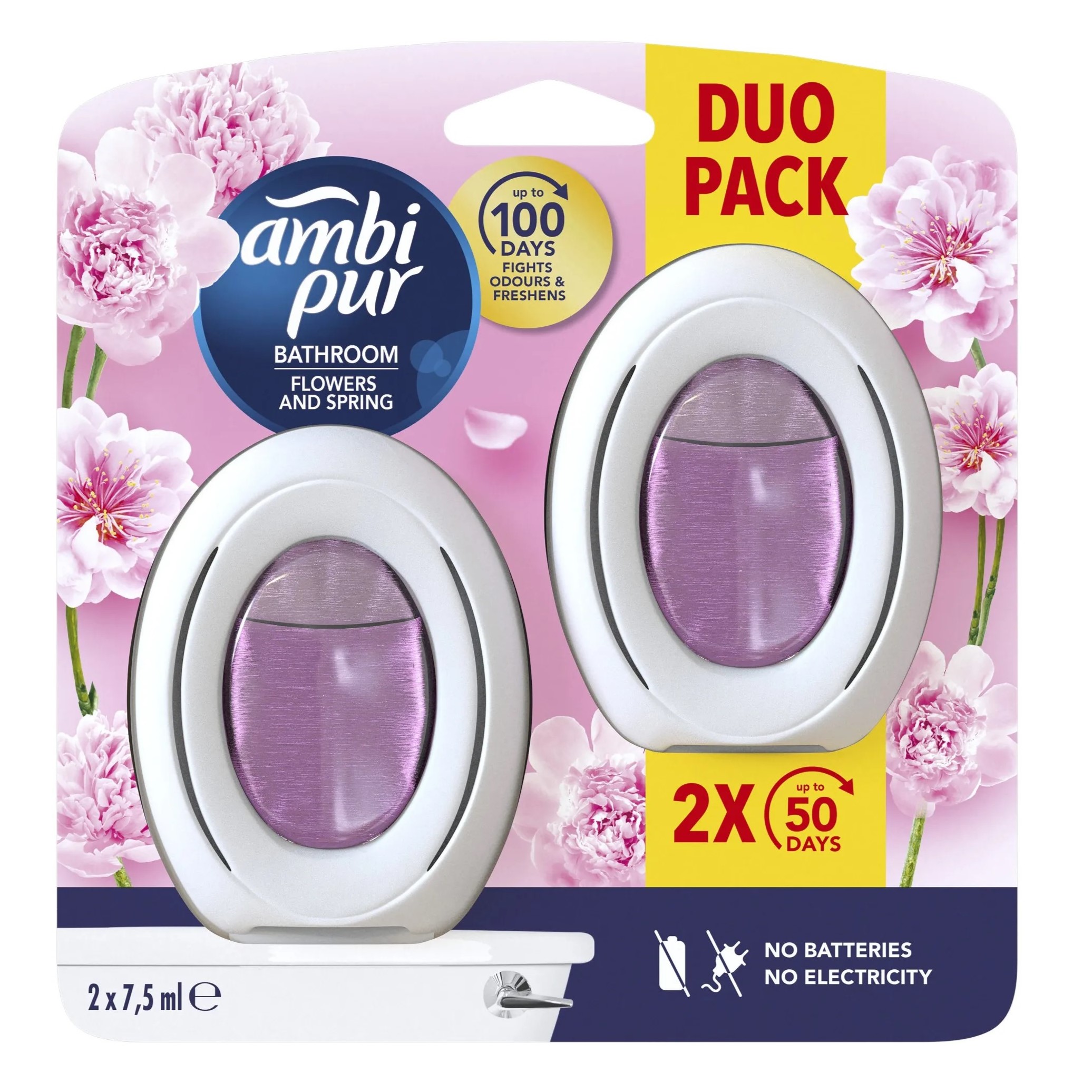 Ambi Pur osvěžovač vzduchu Bathroom 2 x 7,5 ml Flower & Spring 