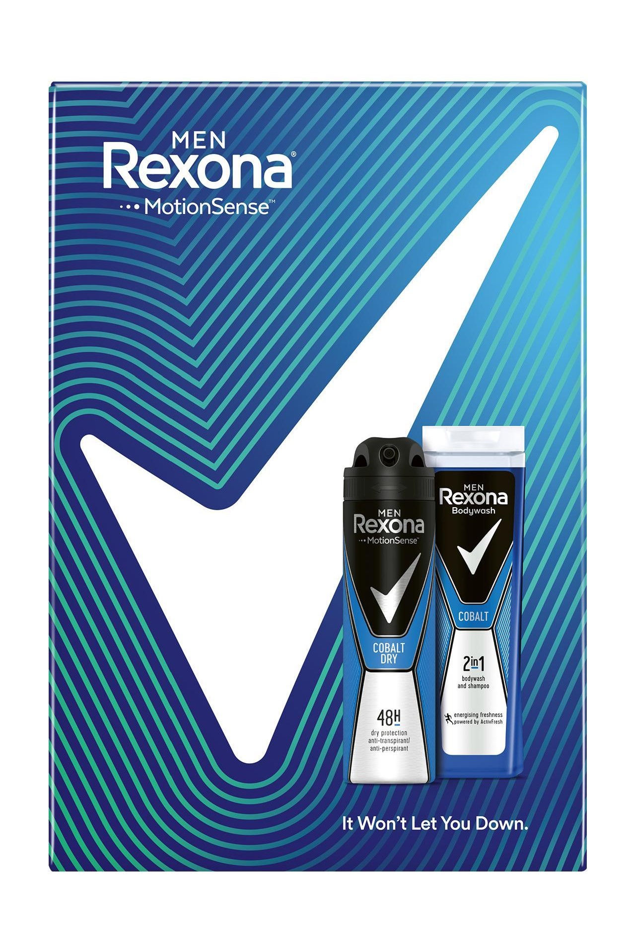 Rexona Men dárková kazeta Cobalt (sprchový gel 250 ml + deospray 150 ml)