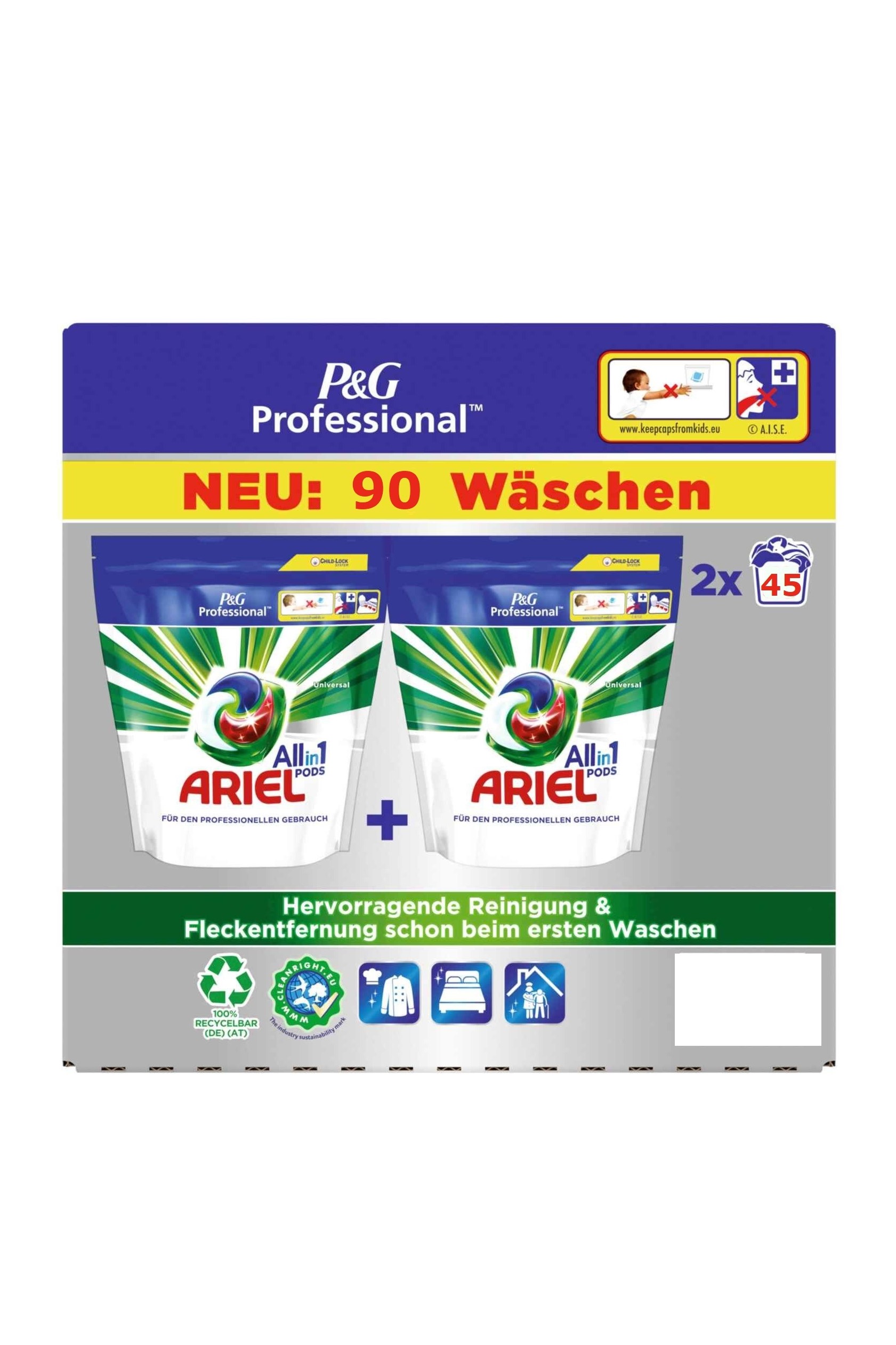 Ariel gelové kapsle 90 ks (2x45 ks) Professional Universal