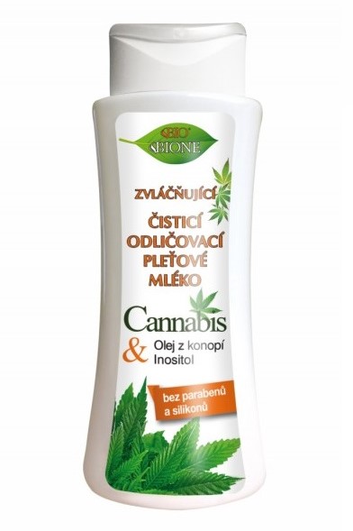 Bione Cosmetics Cannabis mléko pleťové čistící odličovací 255 ml
