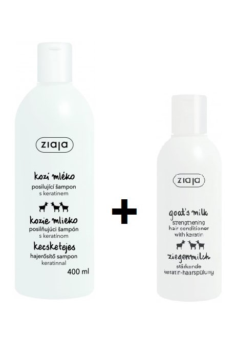 Ziaja duo Kozí mléko šampon s keratinem 400 ml + kondicionér 200 ml