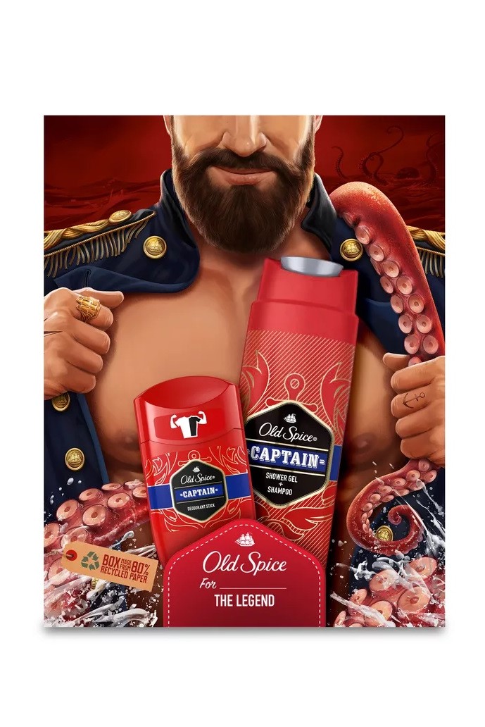 Old Spice dárková kazeta Captain (sprchový gel 250 ml + deostick 50 ml)