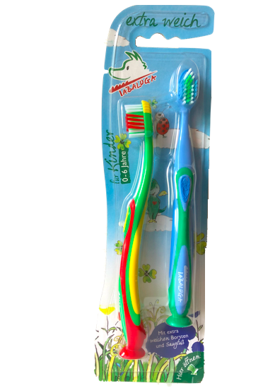 Tabaluga dětský zubní kartáček pro chlapce 2 ks 0-6 let