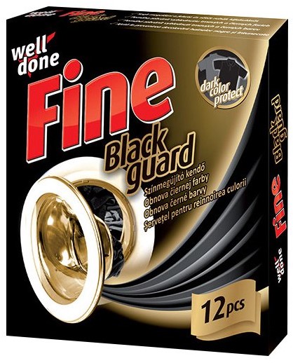 Well Done Fine Black Guard ubrousky na praní pro obnovu černé barvy 12 ks