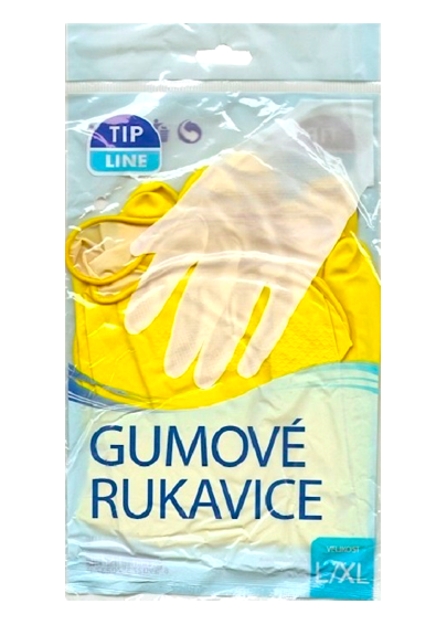 Tip Line gumové rukavice žluté L/XL