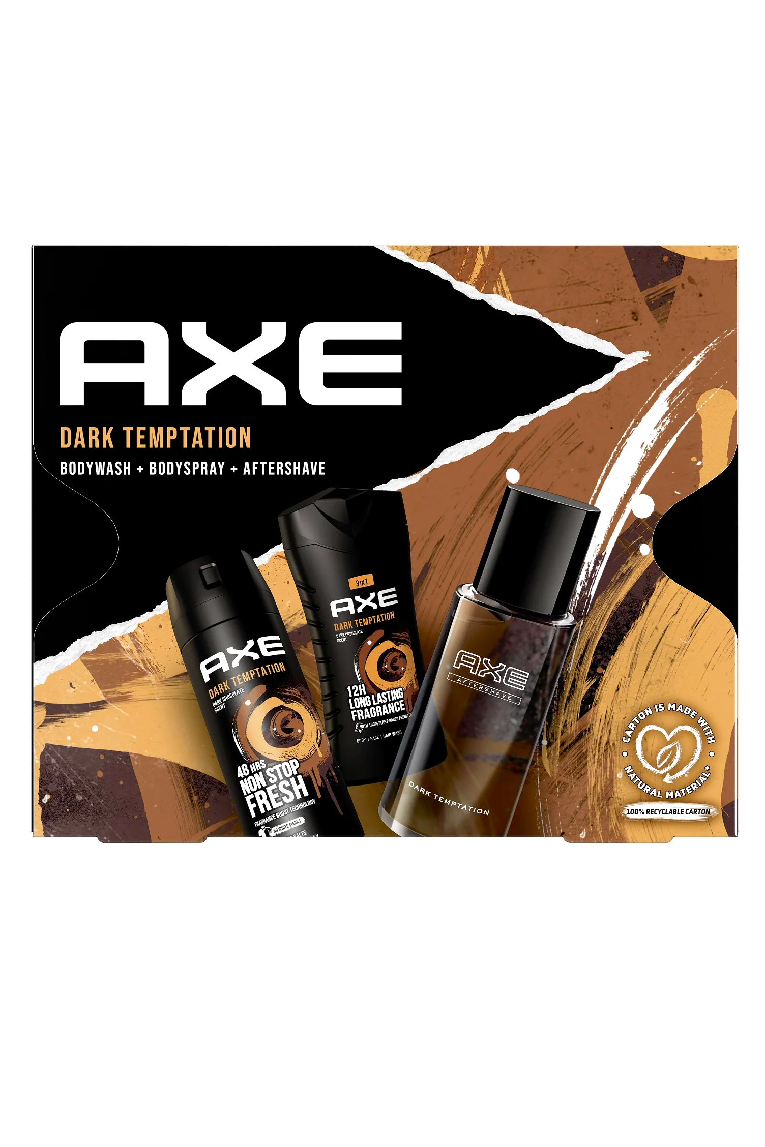 Axe dárková kazeta Dark Temptation (sprch.gel 250ml+VPH 100ml+deospray 150ml)