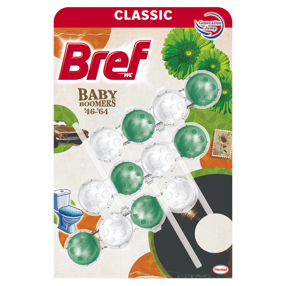Bref WC blok Power Aktiv 3 ks (3x50g) Baby Boomers