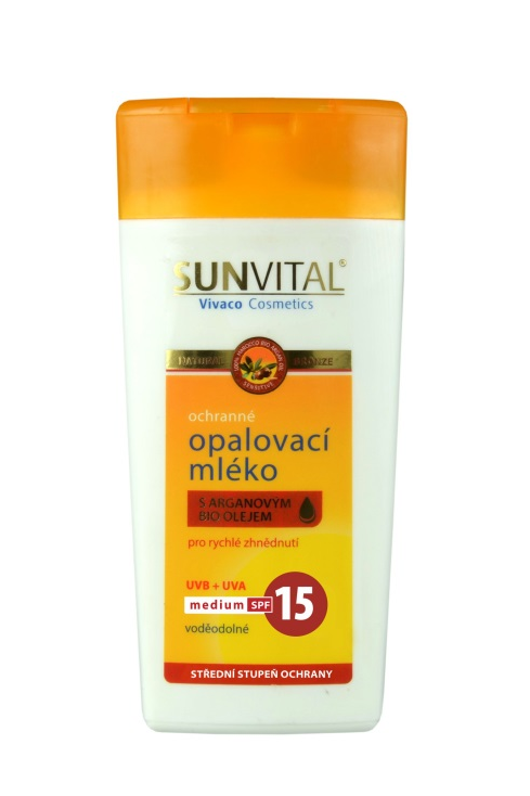 Sun Vital opalovací mléko s Bio-arganovým olejem SPF15 200 ml
