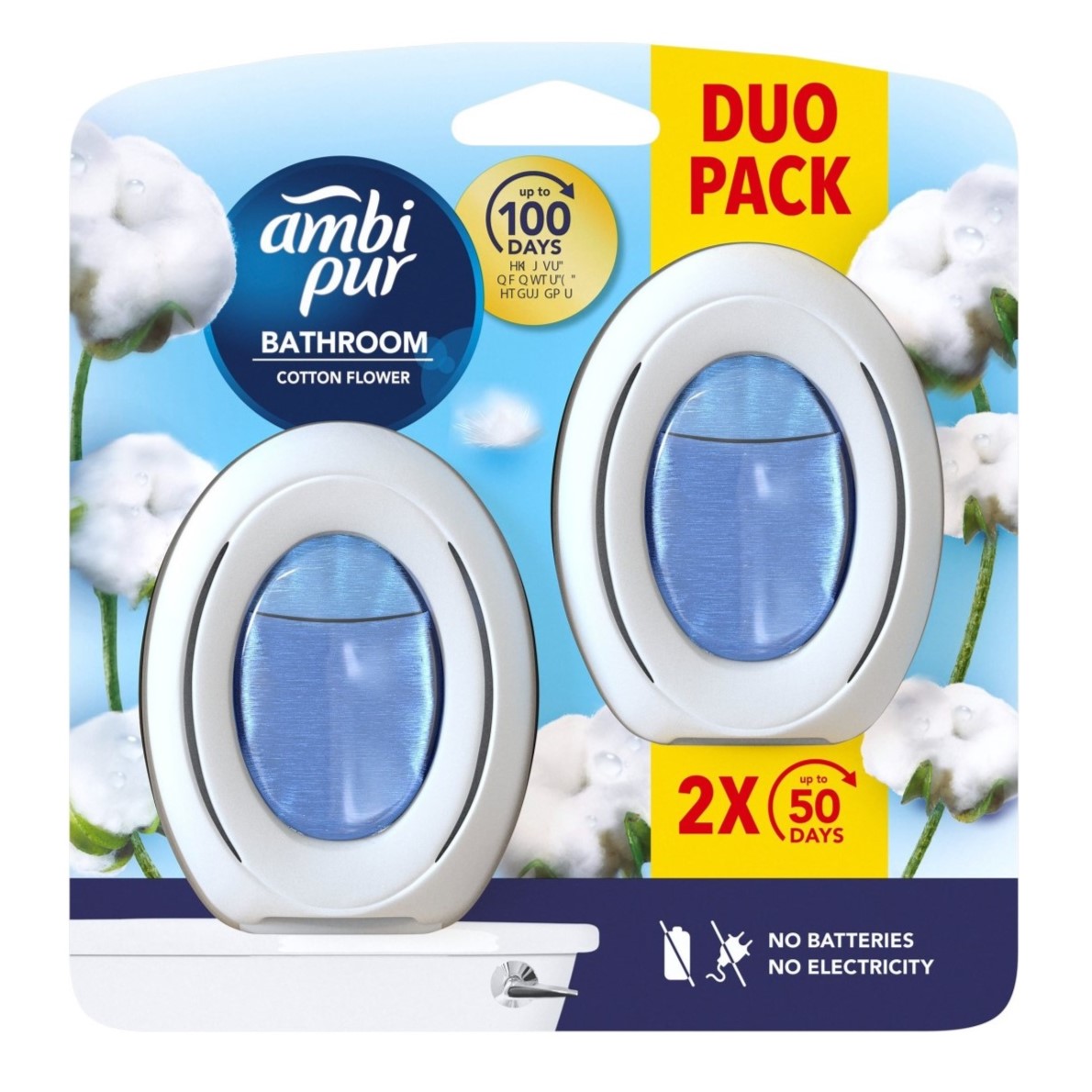Ambi Pur osvěžovač vzduchu Bathroom 2 x 7,5 ml Cotton Flower