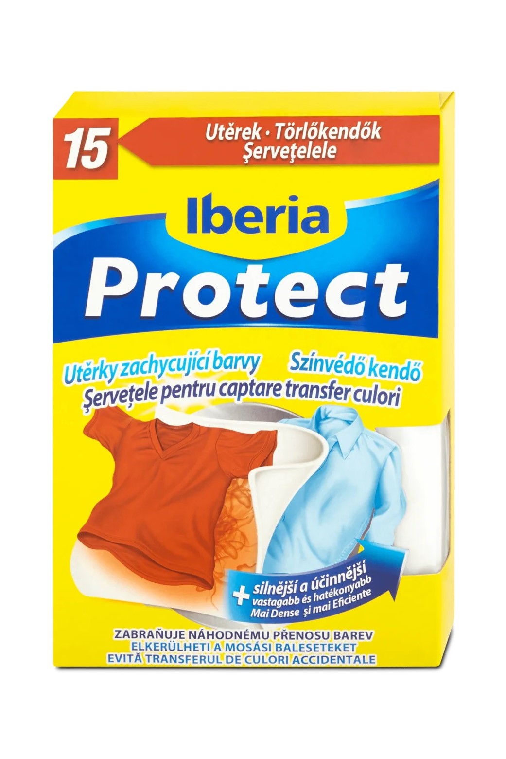 Iberia Protect 15 ks Speciální utěrky pro praní různobarevných oděvů
