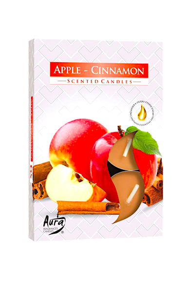 Bispol Aura vonné čajové svíčky 6 ks Apple & Cinnamon