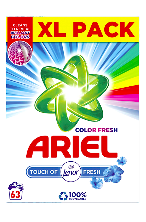 Ariel prací prášek 63 dávek Color Fresh Touch of Lenor Fresh 4,725 kg BOX