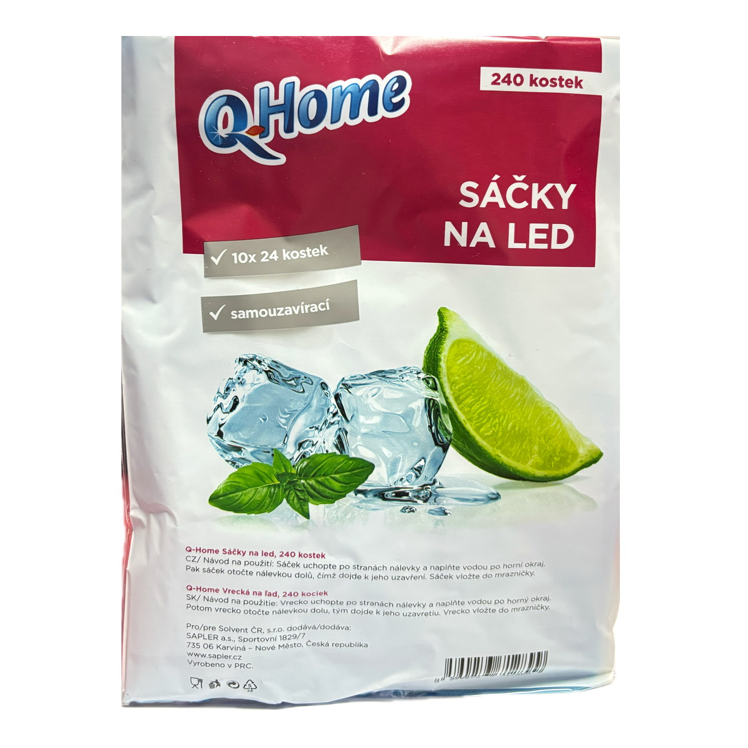 Q-Home sáčky na ledové kostky 240 kostek