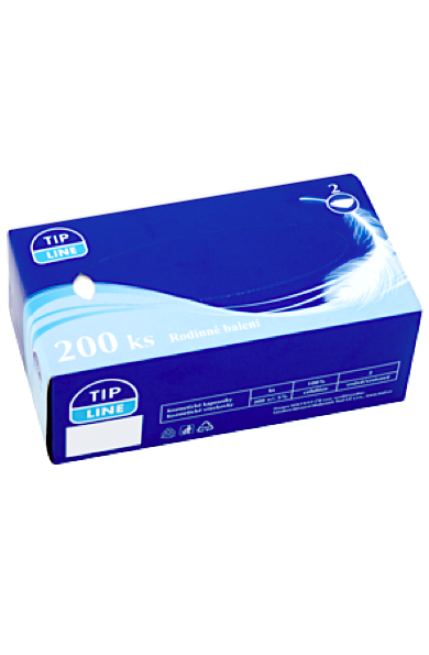 Tip Line papírové kapesníky BOX 200 ks 2-vrstvé