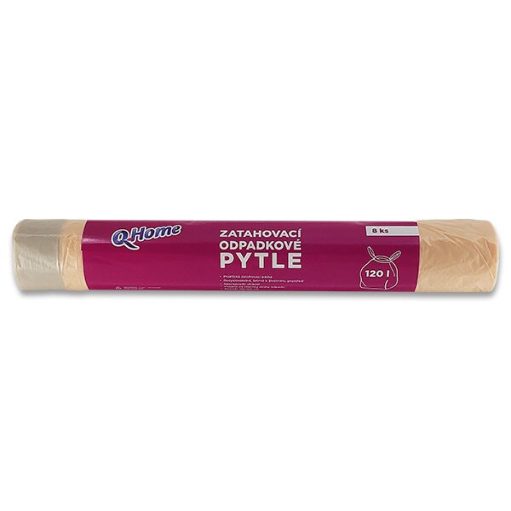 Q-Home zatahovací pytle na odpadky 120 l 70x100 cm 8 ks