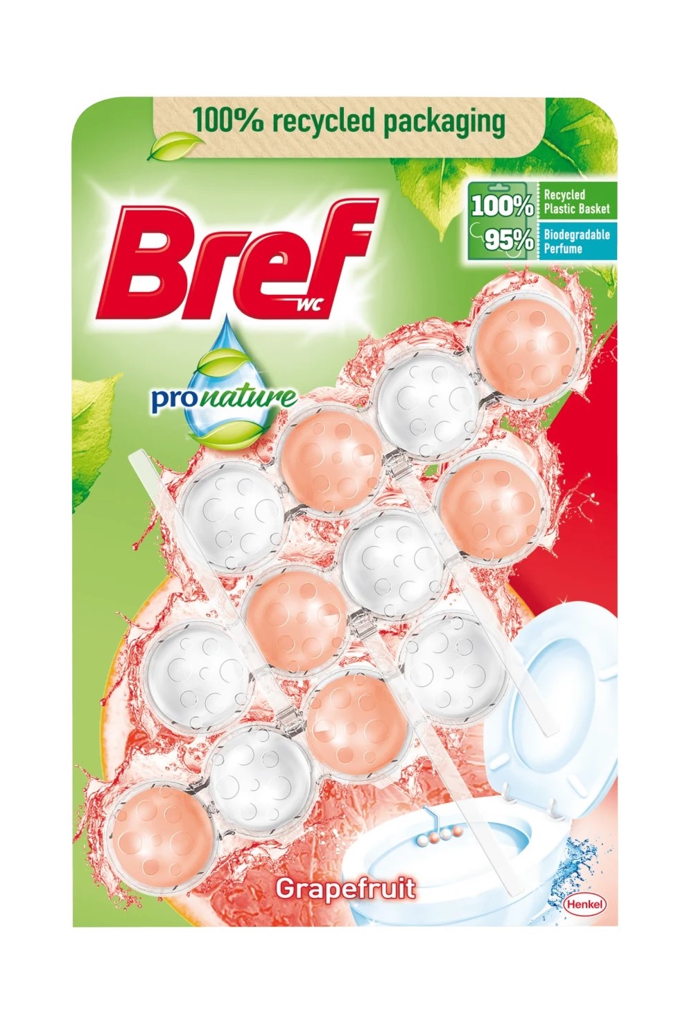 Bref WC blok ProNature 3 ks (3x50g) Grapefruit