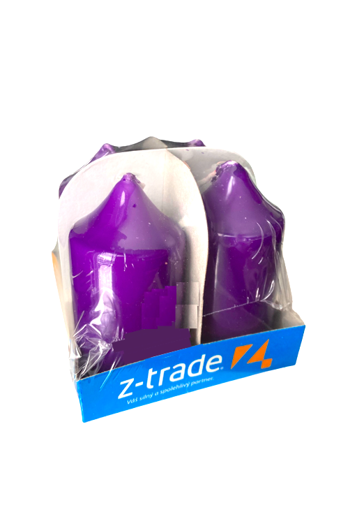 Z-trade adventní svíčky 75x40 mm 4 ks fialové lakované