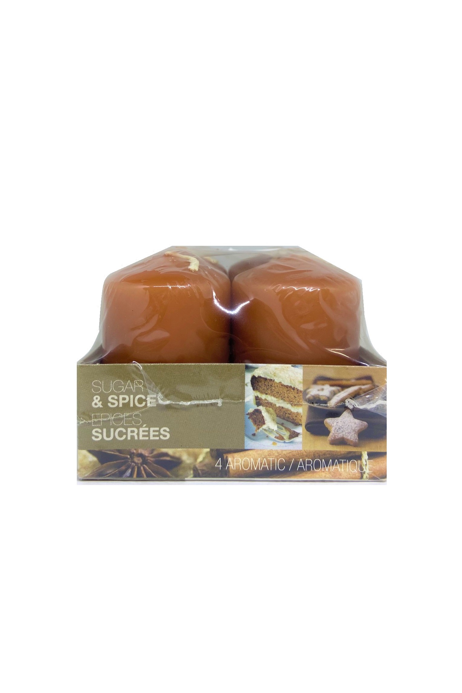 KFS & B candles adventní svíčky 4 ks vonné hnědé Sugar & Spice